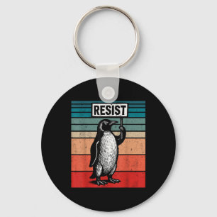 Resist Penguins Against Trump Tariffs Funny  Key Ring