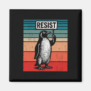 Resist Penguins Against Trump Tariffs Funny Magnet