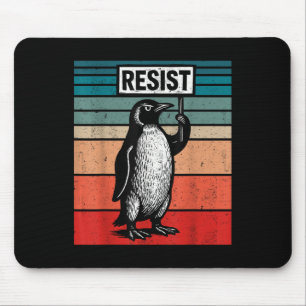 Resist Penguins Against Trump Tariffs Funny Mouse Pad