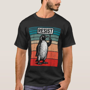 Resist Penguins Against Trump Tariffs Funny  T-Shirt