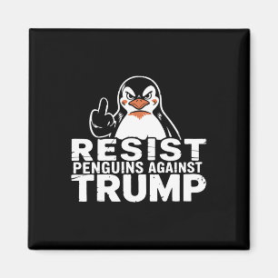 Resist Penguins Against Trump Tariffs Middle Finge Magnet