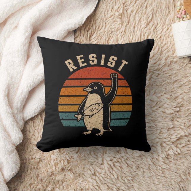 Resist Penguins Protest Against Tariffs Cushion (Blanket)