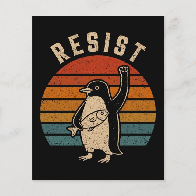 Resist Penguins Protest Against Tariffs Flyer (Front)