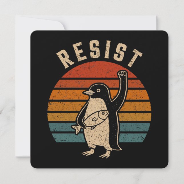 Resist Penguins Protest Against Tariffs Invitation (Front)