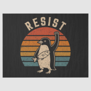 Resist Penguins Protest Against Tariffs Tissue Paper