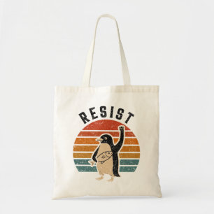 Resist Penguins Protest Against Tariffs Tote Bag