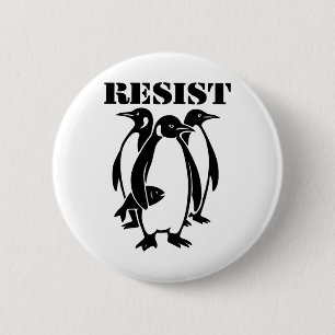 Resist Penguins - Trump Tariff 6 Cm Round Badge