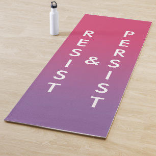 Resist & Persist pink to purple gradient Yoga Mat