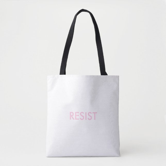 Resist Persist pink two sided minimalist custom Tote Bag (Front)
