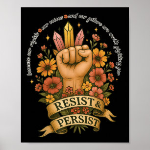 Resist Persist Womens Rights Protest Equality Femi Poster