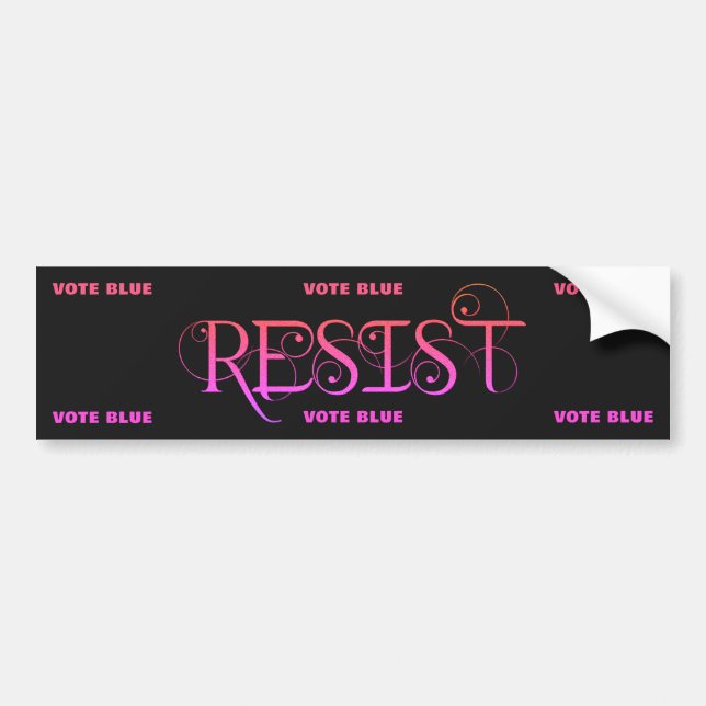 Resist Pink & Black Bumper Sticker (Front)