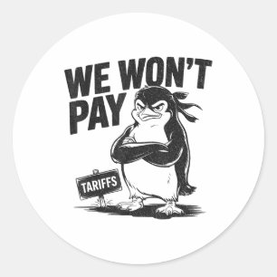 Resist Political Injustice Funny Politics Penguin  Classic Round Sticker