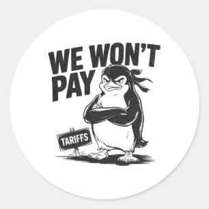 Resist Political Injustice Funny Politics Penguin Classic Round Sticker