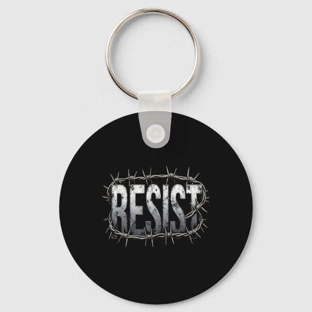 Resist Political Protest  Key Ring (Front)