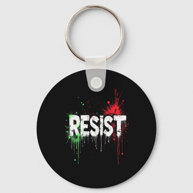 Resist Political Protest  Key Ring (Front)