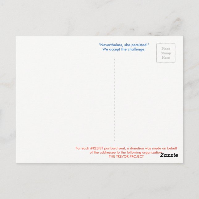 #RESIST Postcard--JULY TREVOR Postcard (Back)