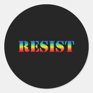 Resist Pride - Vintageretro Rainbow Resistance  Classic Round Sticker