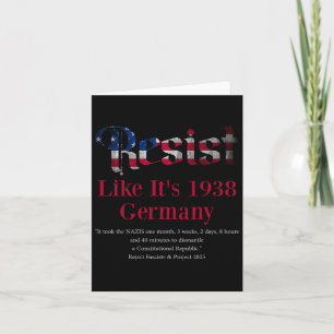 Resist Pritker Quote Germany 1938 Reject Fascism A Card