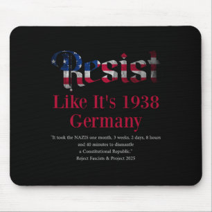 Resist Pritker Quote Germany 1938 Reject Fascism A Mouse Pad