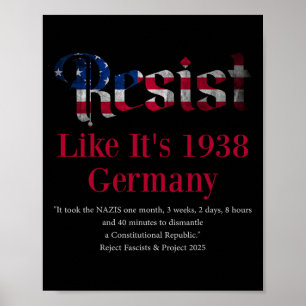 Resist Pritker Quote Germany 1938 Reject Fascism A Poster