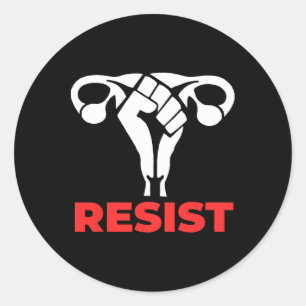 Resist Pro-choice Woman's Rights Uterus Classic Round Sticker