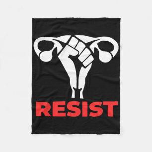 Resist Pro-choice Woman's Rights Uterus  Fleece Blanket