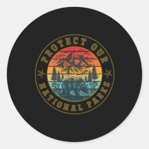 Resist Protect National Parks Save Nature Parks Pu Classic Round Sticker