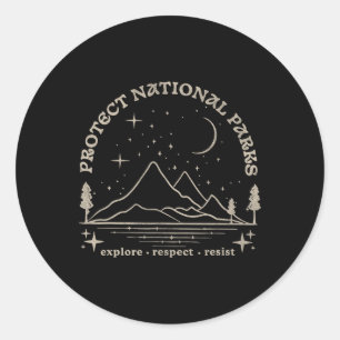 Resist Protect Our National Parks Graphic Anti Tru Classic Round Sticker