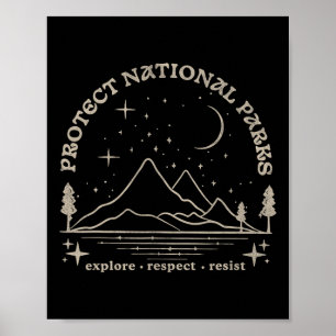 Resist Protect Our National Parks Graphic Anti Tru Poster