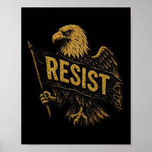 Resist Protest Anti Trump Vintage Poster