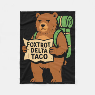 Resist Protest Let's Go Taco Foxtrot Delta Taco Be Fleece Blanket