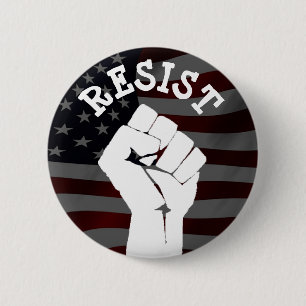 #Resist Protester Fist Anti-Trump Political Button