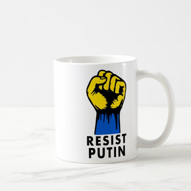 Resist Putin Protest Raised Fist  Coffee Mug (Right)