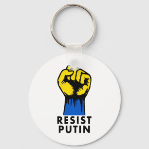 Resist Putin Protest Raised Fist Key Ring