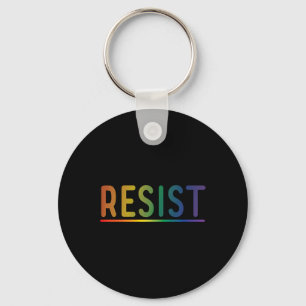 Resist Rainbow Lgbtq Gay Pride Political Protest Key Ring