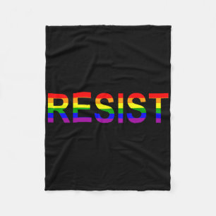 Resist Rainbow Queer Anti Trump Novelty Political Fleece Blanket