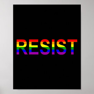 Resist Rainbow Queer Anti Trump Novelty Political Poster