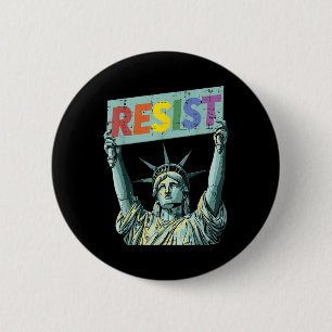 Resist Rainbow Statue Liberty Protest Lgbt Gay Men 6 Cm Round Badge