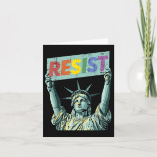 Resist Rainbow Statue Liberty Protest Lgbt Gay Men Card