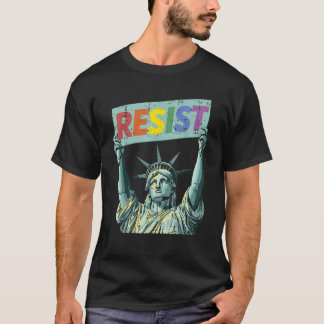 Resist Rainbow Statue Liberty Protest Lgbt Gay Men T-Shirt