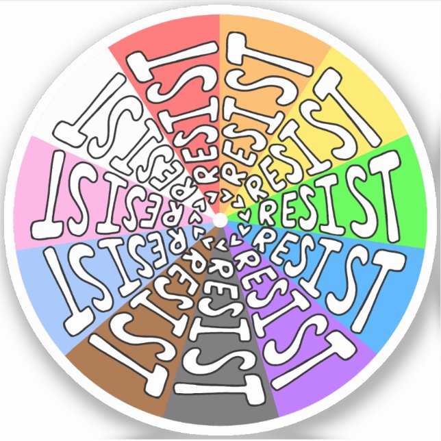 Resist Rainbow Vinyl Sticker (Front)