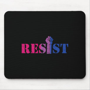 Resist Raised Fist Protest Lgbtq Biual Flag Gay Pr Mouse Pad
