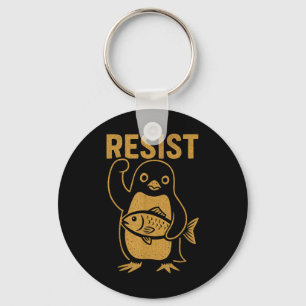 Resist Rebel Penguin Anti-trump Protest Against Hi Key Ring