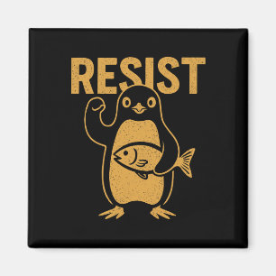 Resist Rebel Penguin Protest Against Tariffs Resis Magnet