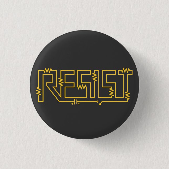 Resist Resistance Electronic Diagram 3 Cm Round Badge (Front)