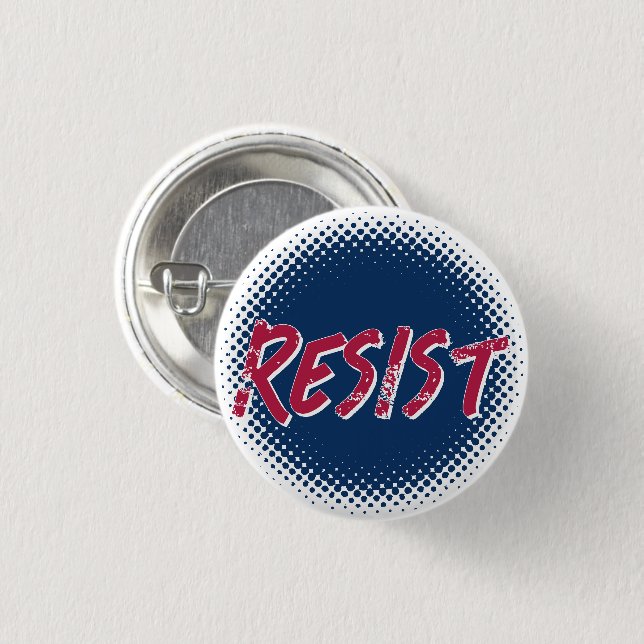 Resist Resistance Red Blue Custom 3 Cm Round Badge (Front & Back)