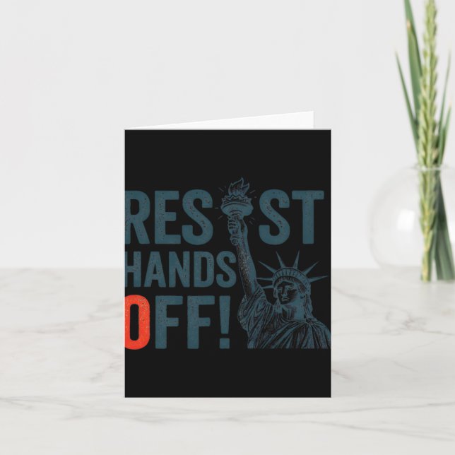 Resist Resistance Statue Of Liberty Hands Off Prot Card (Front)