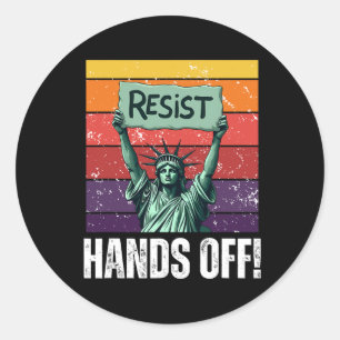 Resist Resistance Statue Of Liberty Hands Off Prot Classic Round Sticker