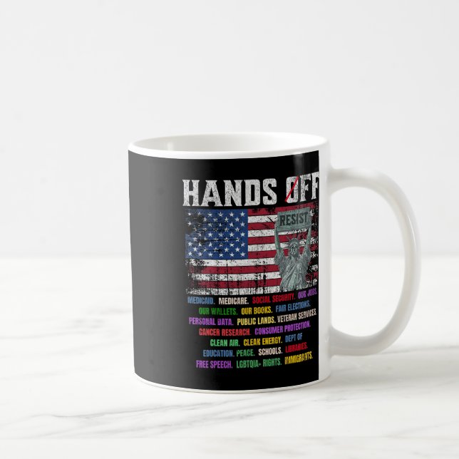 Resist Resistance Statue Of Liberty Hands Off Prot Coffee Mug (Right)