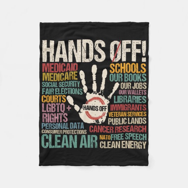 Resist Resistance Statue Of Liberty Hands Off Prot Fleece Blanket (Front)